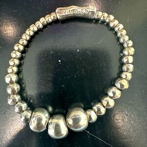 Uno de 50 silver beaded bracelet